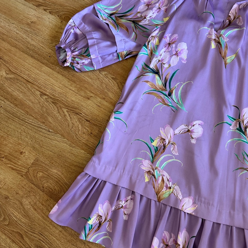 Kobi Halperin Trace Floral Dress Purple Size M READ - Picture 6 of 11